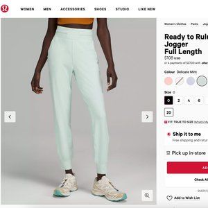 LAST CHANCE NWT Ready to Rulu High-Rise Jogger Full Length, Delicate Mint, 0